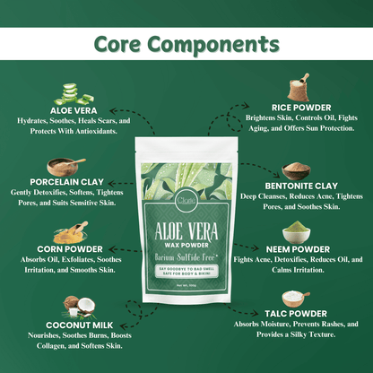 Clarté Aloe Vera Wax Powder For Women | Hair Removal Powder For Painless Hair Removal - 100gm