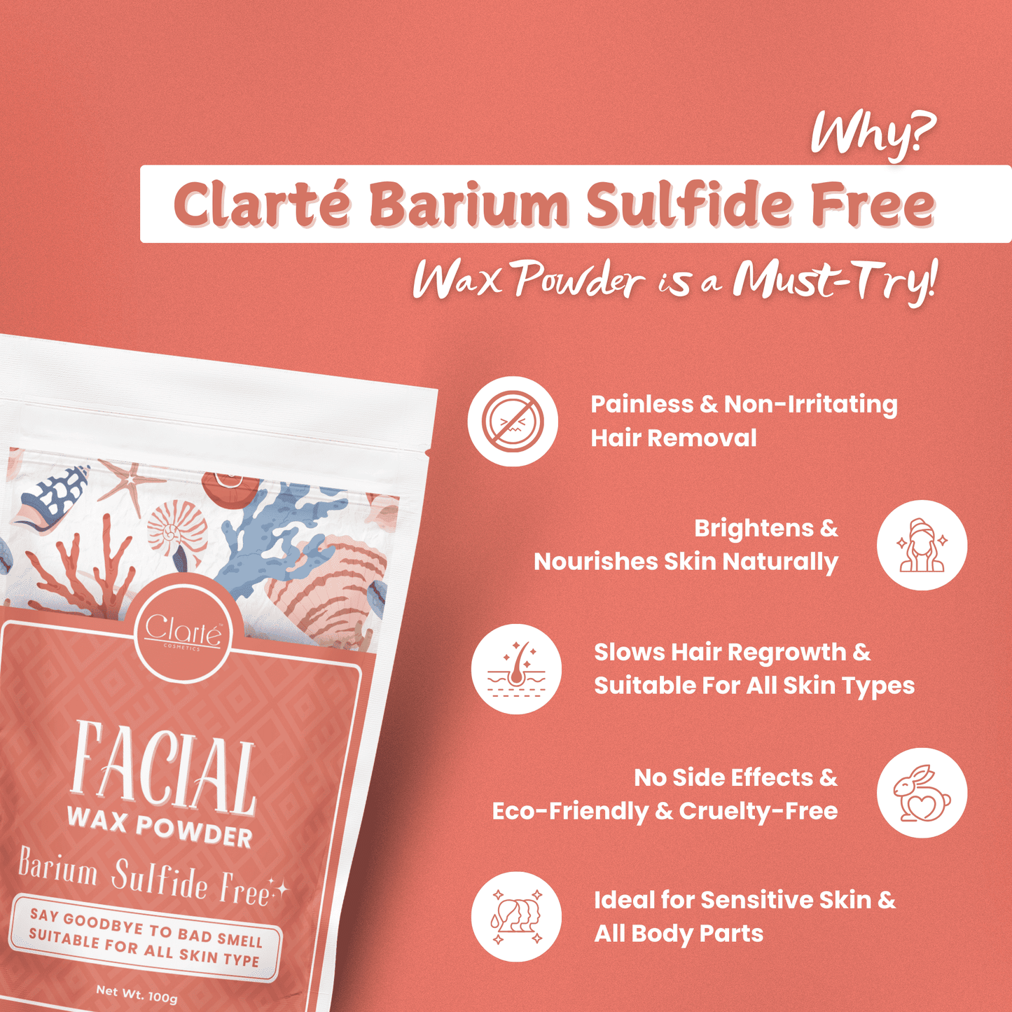 Facial Hair Removal Herbal Wax Powder - BaS Free