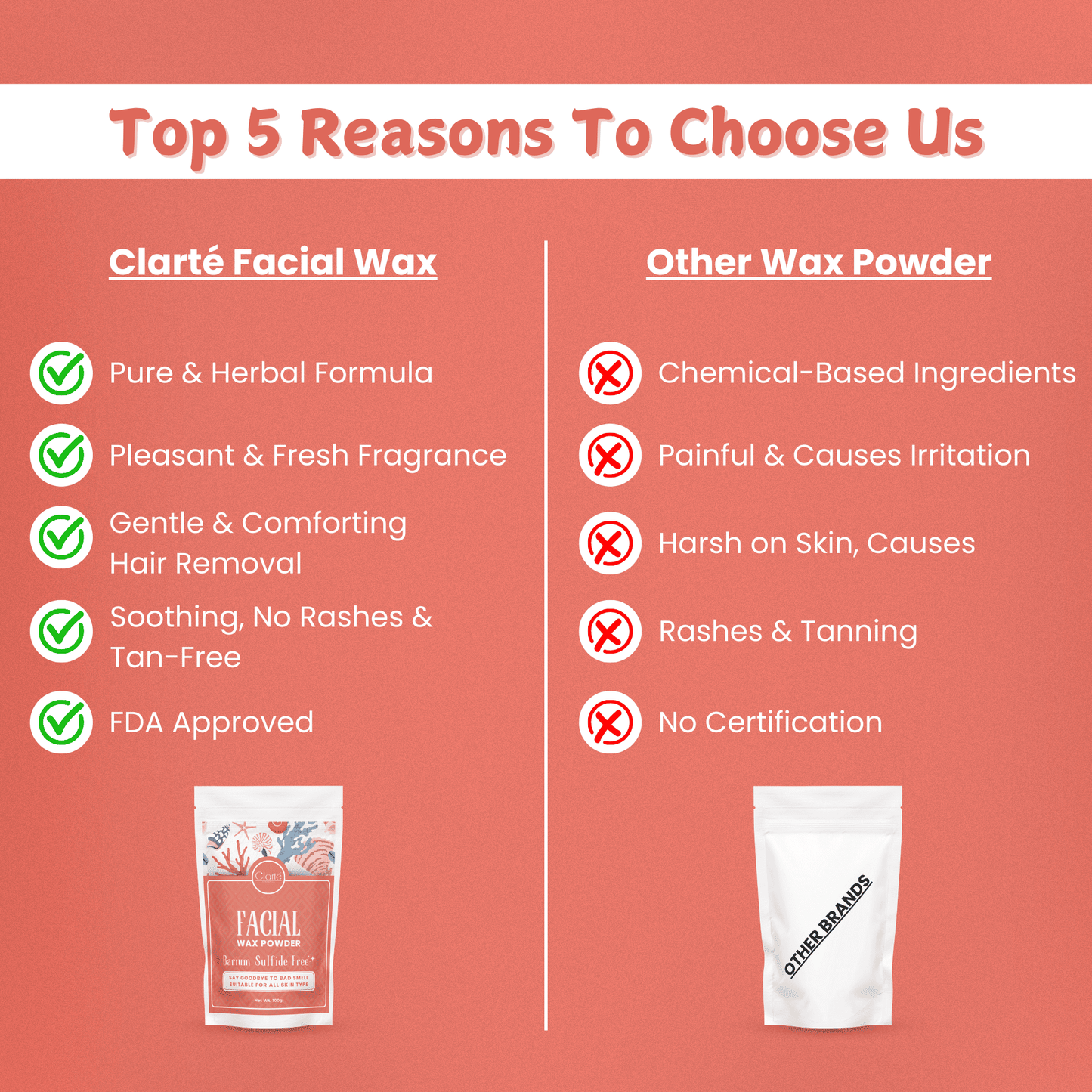 Facial Hair Removal Herbal Wax Powder - BaS Free