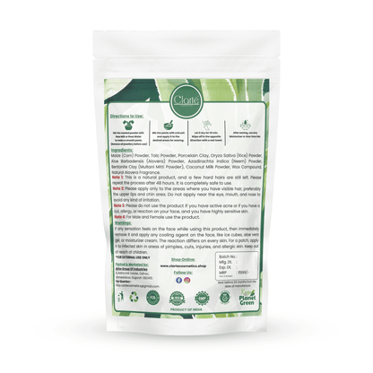 Clarté Aloe Vera Wax Powder For Women | Hair Removal Powder For Painless Hair Removal - 100gm