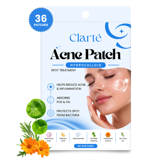 Clarte Acne Pimple Patches — Hydrocolloid Spot Treatment — 36 Patches