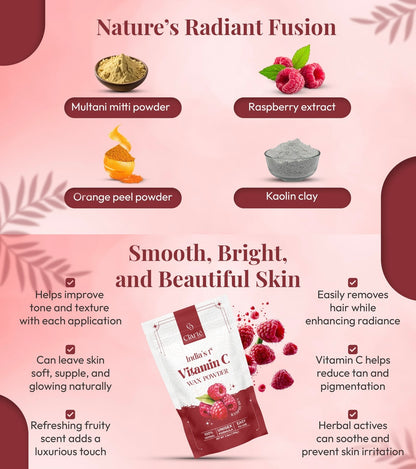Clarte Raspberry Vitamin C Wax Powder - India's 1st - 100g