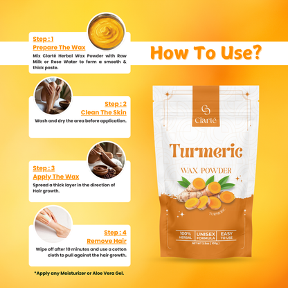 Clarte Turmeric Wax Powder For Women - 100g